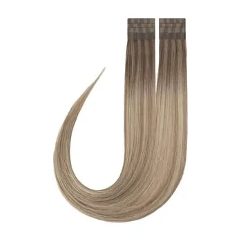 Rapunzel of Sweden Premium Tape Extensions Straight / Classic Tape 4 cm / 8 pieces Brown Ash Blonde Balayage B5.1/7.3 40 cm Prodloužení vlasů