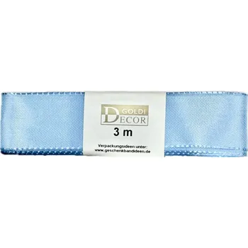 Stuha Stuha taftová Sky Blue světle modrá 25mmx3m (7,-Kč/m) (Stuha taftová, barva světle modrá, oboustranná, tkaním zesílené okraje, skládaná)