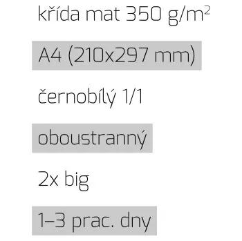 Leták 2xbig A4 1/1 křída mat 350 g/m2 LT-A4-1/1-350-K-2xBig Nižší cena pro více kusů!