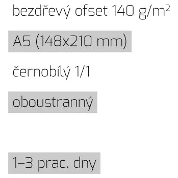Leták A5 1/1 bezdřevý ofset 140 g/m2 LT-A5-1/1-140-BO Nižší cena pro více kusů!