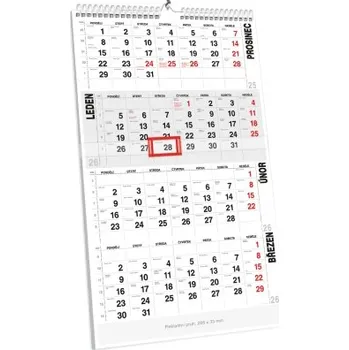 Kalendář Čtyřměsíční pracovní listový kalendář s vlastní reklamou 2026 2026 NKP-08-2026 Nižší cena pro více kusů!
