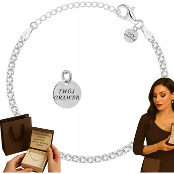 Náramek STŘÍBRNÝ DÁMSKÝ NÁRAMEK BISMARK MODULÁRNÍ RYZOST 925 + GRAVÍROVÁNÍ DÁREK