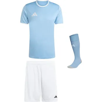 Fotbalový komplet Adidas Entrada 26 dres, trenky a stulpny bledě modrý Velikost: 152