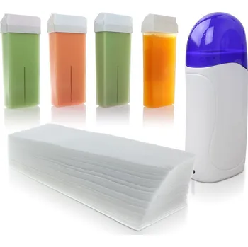 Depilační vosk G:2228 4x 100 ml + ohřívač na voskové kazety 40 W + depilační pásky 100 ks