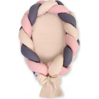 Hnízdečko pro miminko Hnízdečko pro miminko pletené 2 v 1 - béžová-starorůžová-antracit My Sweet Baby