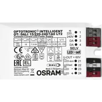 Napájecí zdroj pro osvětlení Budič LED, řada: OTI-DX OTi-DALI-15/220-240/1A0-LT2 15 → 50V 500mA 18W ztlumování: DALI konstantní proud Osram