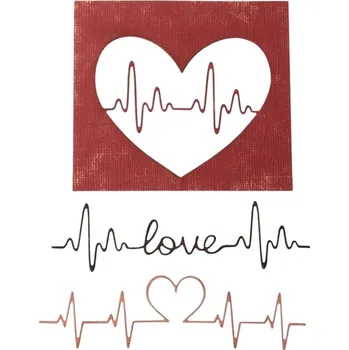 Kancelářská technika Sizzix 664416 Řezací šablona Tlukot srdce/Pulz 3 ks