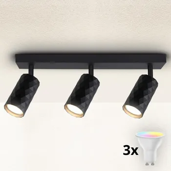 Bodové svítidlo Brilagi - LED RGBW Stmív. bodové svít. SELE DIAMANT 3xGU10/6W/230V Wi-Fi černá
