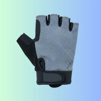 Cyklistické rukavice RYINZ Černo-Šedé Krátkoprsté Fitness & Cyklo Rukavice – Gelové, Odolné, Prodyšné, Odběr Kladno - M