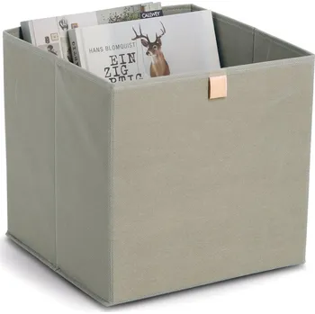 Úložný box Zeller Present Úložný box, kostka, do čtvercový knihoven WOVEN 32x32x32, khaki