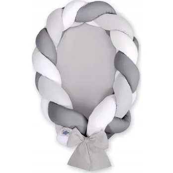 Hnízdečko pro miminko Hnízdečko pro miminko pletené 2 v 1 - bílá - šedá - antracit My Sweet Baby