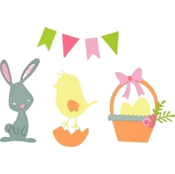 Kancelářská technika Sizzix 661684 Řezací šablona Velikonoční sada 17 ks