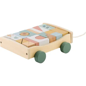 Dřevěná hračka Nukido NK-853 Dřevěná tahací hračka s kostkami