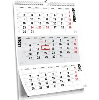 Kalendář Tříměsíční pracovní kalendář, A3 listový 2026 2026 NKP-01-2026 Nižší cena pro více kusů!