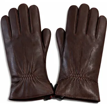 Rukavice xcena Kožené rukavice pánské hnědé vyteplené Velikost: L