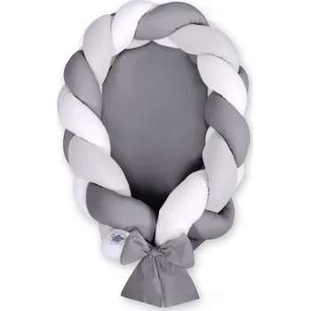 Hnízdečko pro miminko Hnízdečko pro miminko pletené 2 v 1 My Sweet Baby - bílo-šedo-antracit