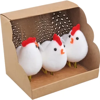 Velikonoční dekorace Anděl Přerov Slepičky bílé, 6 cm 3ks