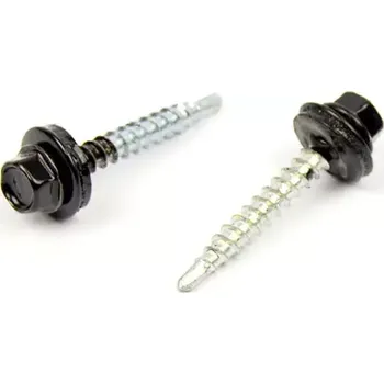 Vrut Farm. vrut s EPDM podložkou 4,8x35 RAL 9005 Černá