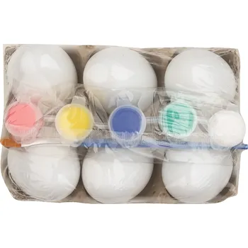 Anděl Přerov Sada vajíček k dozdobení včetně vodových barev 6 cm, 6 ks v sáčku 6ks