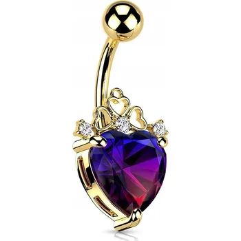 Piercing Piercing do pupíku se srdíčkem 1,6/10 zlatý