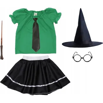 Karnevalový kostým KOSTÝM SLYTHERIN SADA HARRY POTTER KOSTÝM ČARODĚJKA HALLOWEEN 98-110