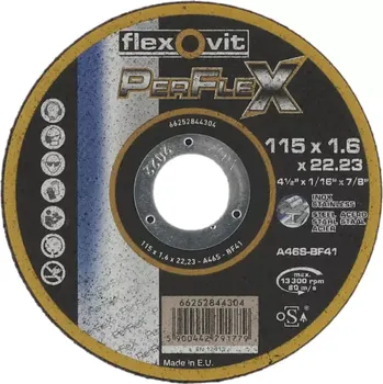 Řezný kotouč 115x1,6x22,23 A46S metal / inox Flexovit TW PERFLEX