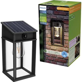 Venkovní osvětlení Philips LED Geri 929004632601 venkovní solární nástěnné osvětlení s PIR senzorem LED 3.2 W černá