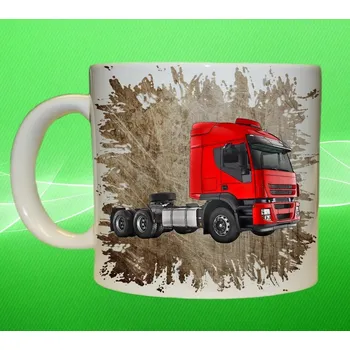 Moon River IVECO Stralis RED hnědý hrnek s náklaďákem obsah 75 ml