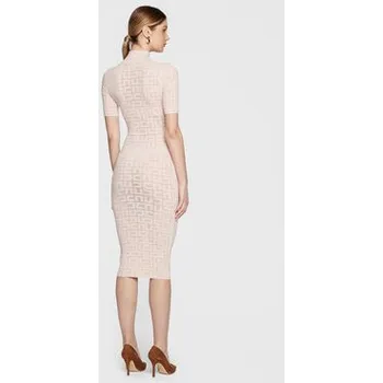 Dámské šaty Elisabetta Franchi Úpletové šaty AM-75B-31E2-V320 Růžová Slim Fit 46