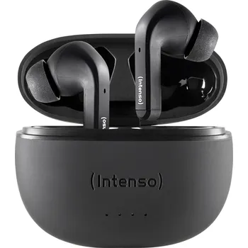 Sluchátka Intenso T300A Headset do uší (In Ear) Bluetooth® stereo černá Potlačení hluku Indikátor nabití, headset, Nabíjecí pouzdro, dotykové ovládání