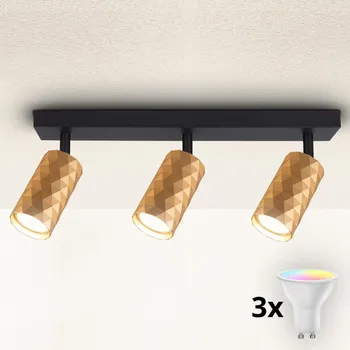 Bodové svítidlo Brilagi - LED RGBW Stmív. bodové svít. SELE DIAMANT 3xGU10/6W/230V Wi-Fi zlatá
