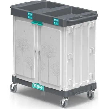 Úklidový vozík TTS Italy Vozík pro rozvoz léků Magic Line 410S Zásuvky: bez, Boční vaničky: 1ks