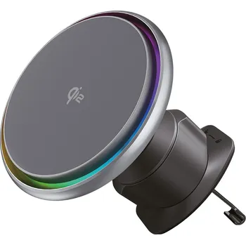 Proove - držák do auta s bezdrátovým nabíjením Icecore (WHIC15002003) - do mřížky ventilace, silný magnet, aktivní chlazení, Qi2 15 W - šedá