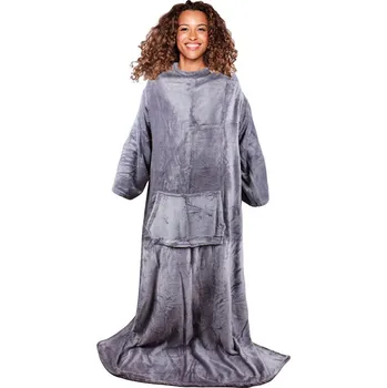 Televizní deka s rukávy 140 x 200 cm Barva: Šedá