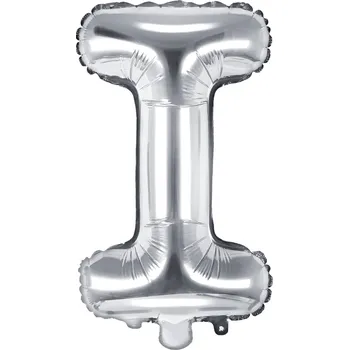 Balónek Foliový balón písmeno I stříbrný 35 cm