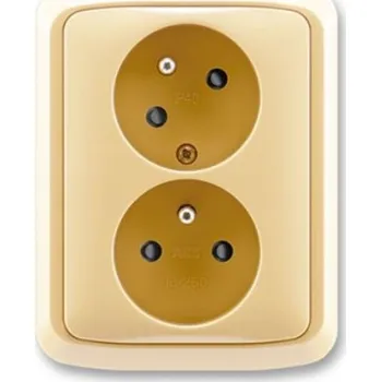 Elektrická zásuvka Zásuvka dvojnásobná s clonkami, s natočenou dutinou TANGO béžová