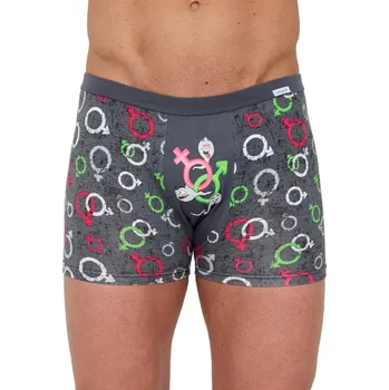 Pánské spodní prádlo Pánské boxerky CORNETTE TATTOO 280/256 SWIMMER šedá 4XL 0