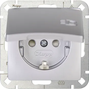 Elektrická zásuvka Kopp 1násobné vestavný zásuvka s ochranným kontaktem se sklopným víkem HK05 stříbrná 920820000 1 ks