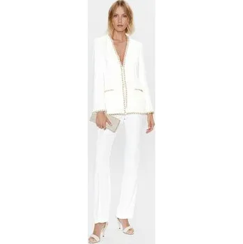 Dámské kalhoty Marciano Guess Kalhoty z materiálu Nausica 3GGB08 9630Z Bílá Regular Fit 40