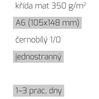 Leták A6 1/0 křída mat 350 g/m2 LT-A6-1/0-350-K Nižší cena pro více kusů!