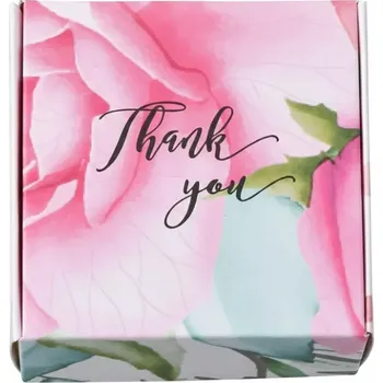 Dárková krabička Dárková krabička Děkuji Thank you s růžičkami 6,5 x 6,5 x 3 cm