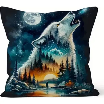 Polštář Povlak na polštář s vlkem