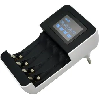 Nabíječka baterií Solight nabíječka s LCD displejem, AC 230V, 450mA, 4 kanály, AA/AAA, řízená mikroprocesorem - DN25