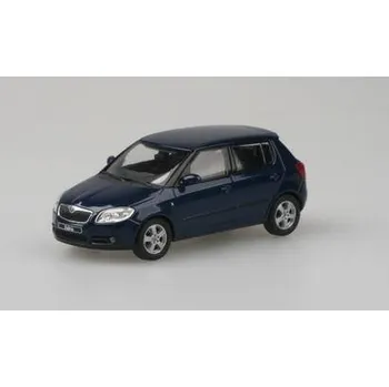 autíčko Škoda Fabia 2 tm. modrá 1:43 Škoda Fabia II 2006 - Modrá Storm Metalíza - kovový model auta