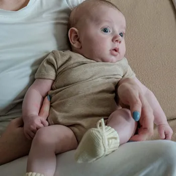 Kojenecké oblečení LODGER Body s krátkým rukávem Melange Beige Velikost (od výrobce): 80