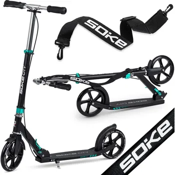 Koloběžka SOKE 1590 Koloběžka CITY, černo-tyrkysová