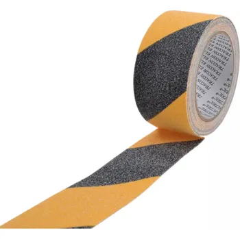 Lepicí páska Tracon electric Protiskluzová označovací páska žluto-černá 5mx50mm 5mx50mm