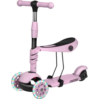 Balanční deska Ricokids 765501 Tříkolová balanční koloběžka 3 v 1 Cubi, LED - růžová