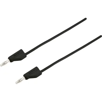 Měřicí kabel VOLTCRAFT MSB-300 měřicí kabel lamelová zástrčka 4 mm silikon 0.75 m černá 1 ks
