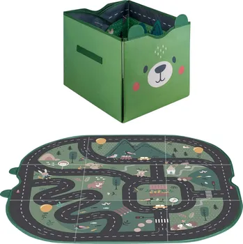 úložný prostor na hračky Nukido NK-408 Box na hračky a hrací podložka 2 v 1 - zelený